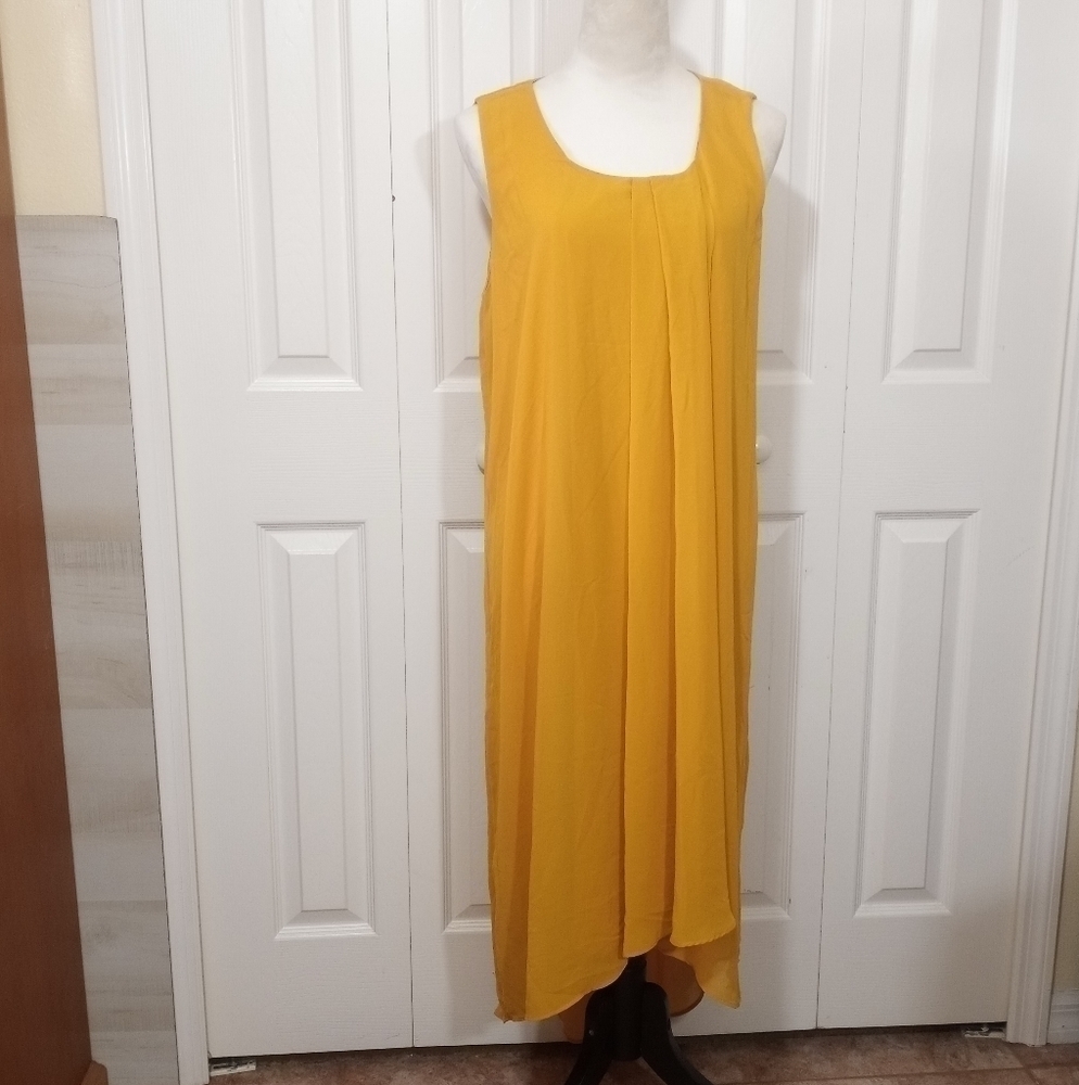 Thalia Sodi Goldenrod Sleeveless Asymmetrical Dress NWOT Size X Large